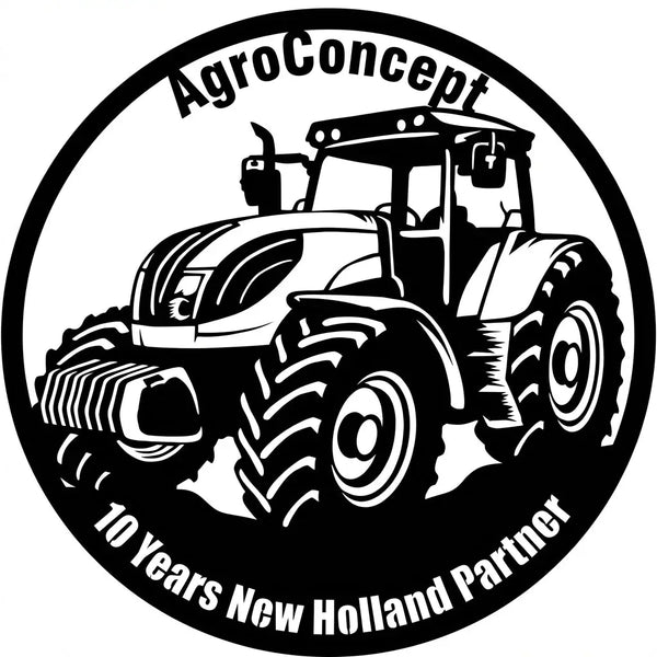 Rundes Traktor-Wandschild – AgroConcept 10 Years New Holland Partner Steelmonks