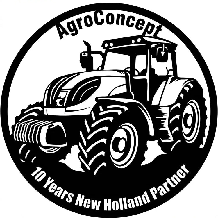 Rundes Traktor-Wandschild – AgroConcept 10 Years New Holland Partner Steelmonks