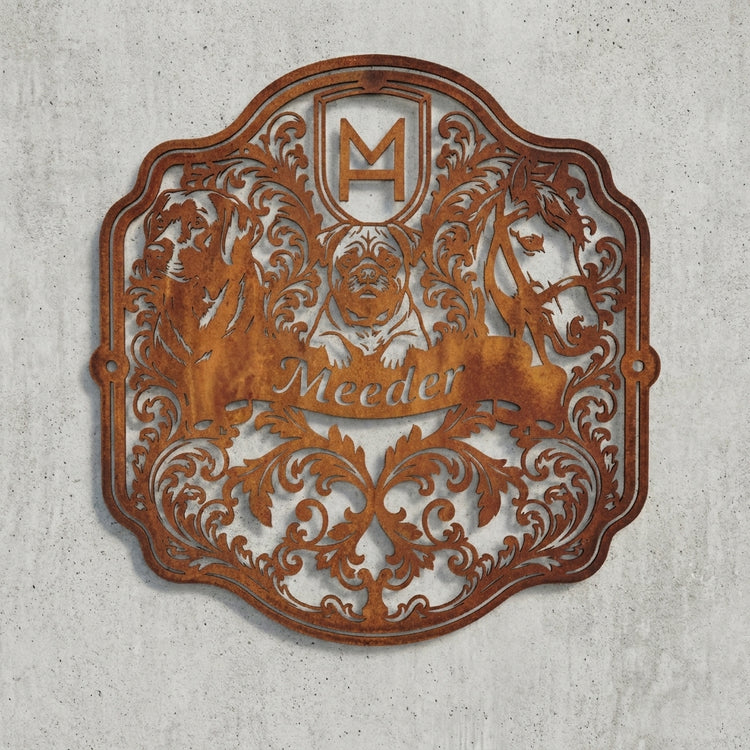 Metall-Wandschild Motiv ohne 3