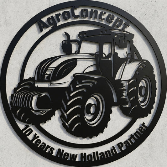 Rundes Traktor-Schild – AgroConcept 10 Years New Holland Partner