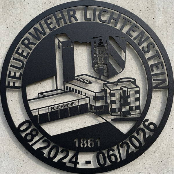 Rundes Wappenschild Feuerwehr Lichtenstein