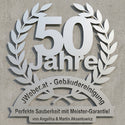 JWeber.at Jubiläumsschild 50 Jahre – Offener Lorbeerkranz