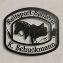 Türschild Reitsport-Sattlerei K. Schuckmann Steelmonks