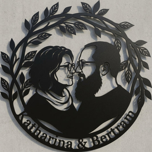 Paar-Porträt mit Zweigkranz – Katharina & Bertram