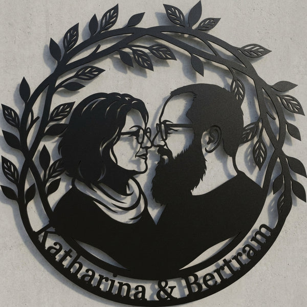 Paar-Porträt mit Zweigkranz – Katharina & Bertram