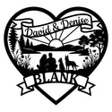 Herz-Wandschild Paar am See mit Malinois – David & Denise, BLANK
