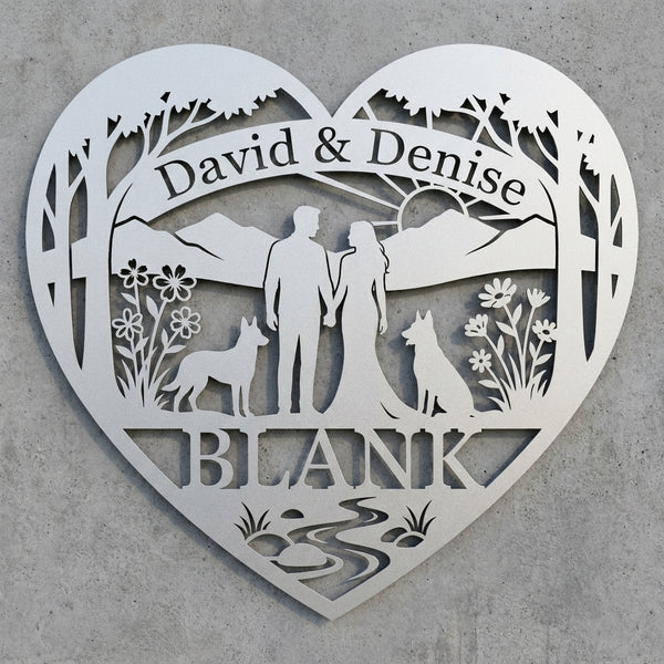 Herz-Wandschild David & Denise – BLANK