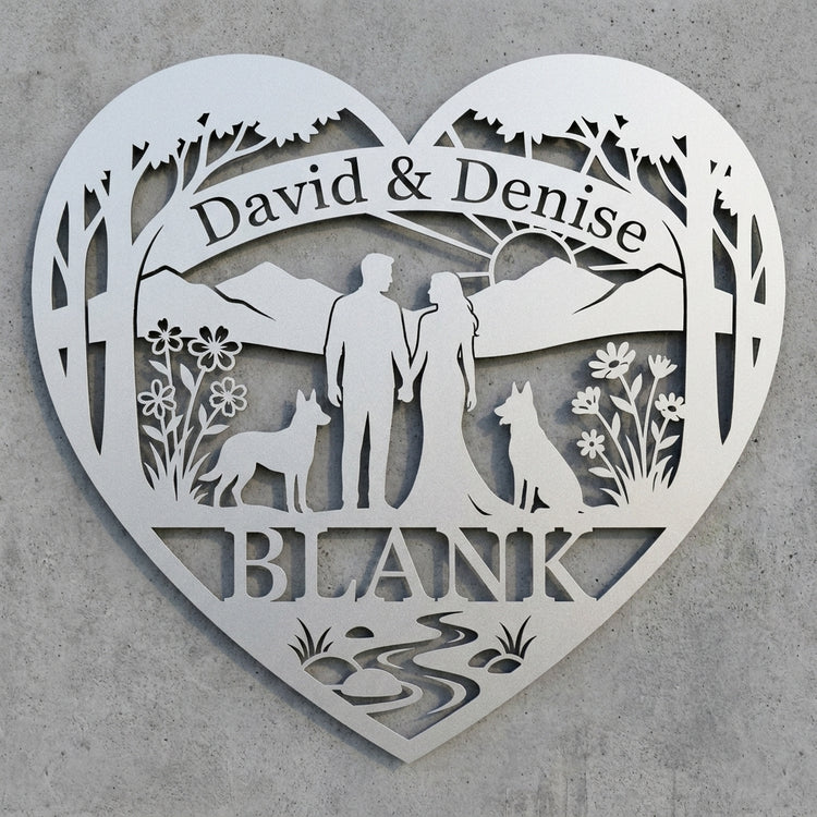 Herz-Wandschild David & Denise – BLANK