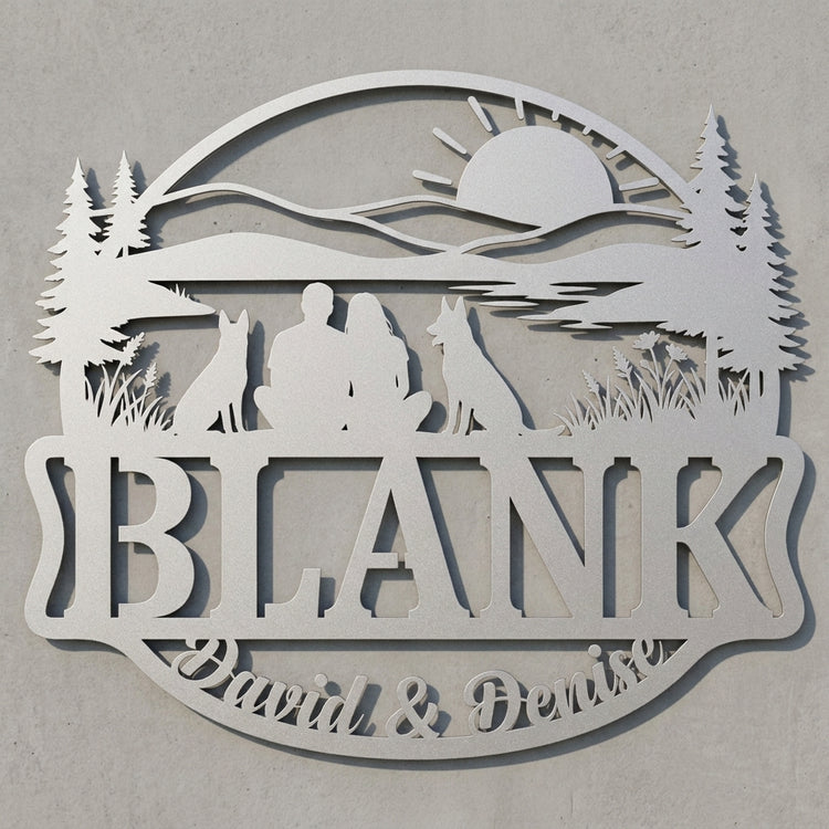 Schriftzug BLANK – David & Denise am See