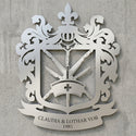 Wappenschild mit Fahne