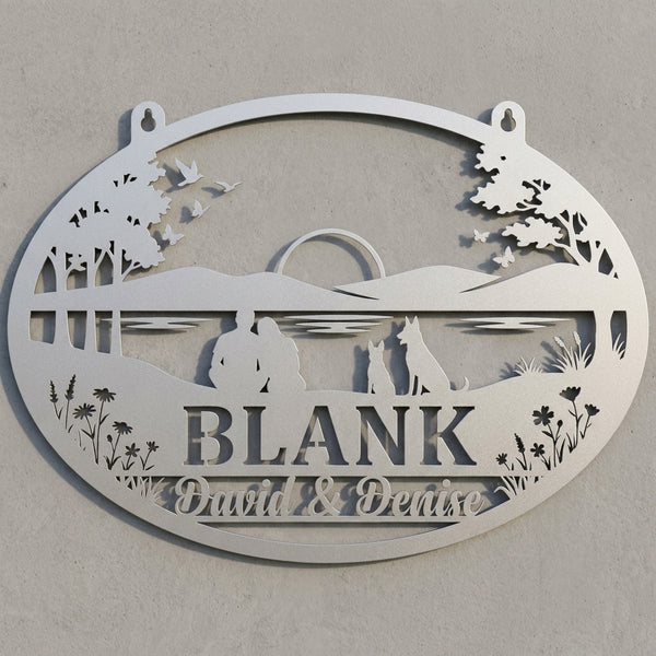 Ovales Wandschild BLANK – David & Denise
