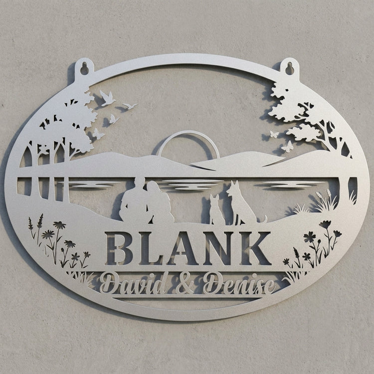 Ovales Wandschild BLANK – David & Denise