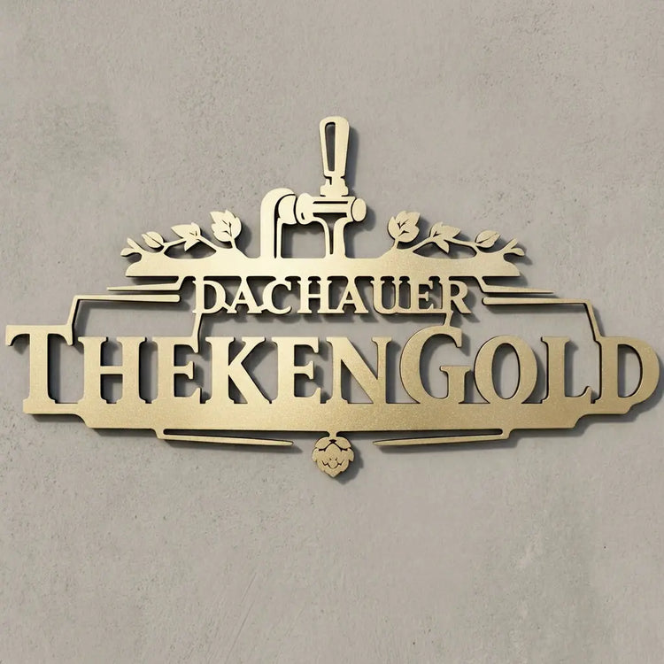 Geschenk Silhouetten-Wandschild – Gold