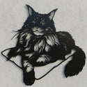 Katzen-Silhouette Wandschild Steelmonks