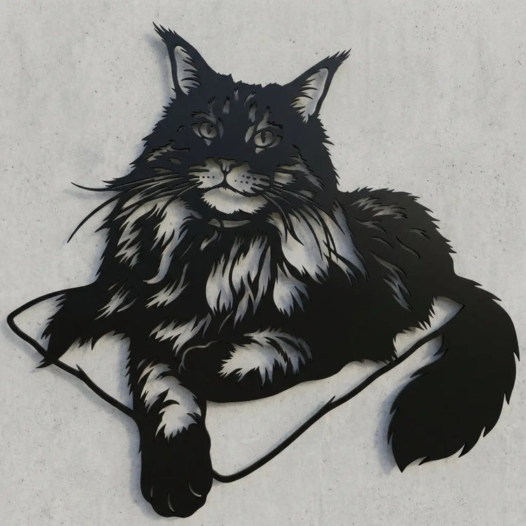 Katzen-Silhouette Wandschild