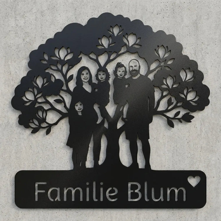 Wandschild Familie Blum – Magnolienbaum