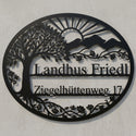 Ovales Wandschild Landhaus Friedl – Ziegelhüttenweg 17