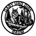 Rundes Maine‑Coon-Waldschild – Gaby und Dirk Baum