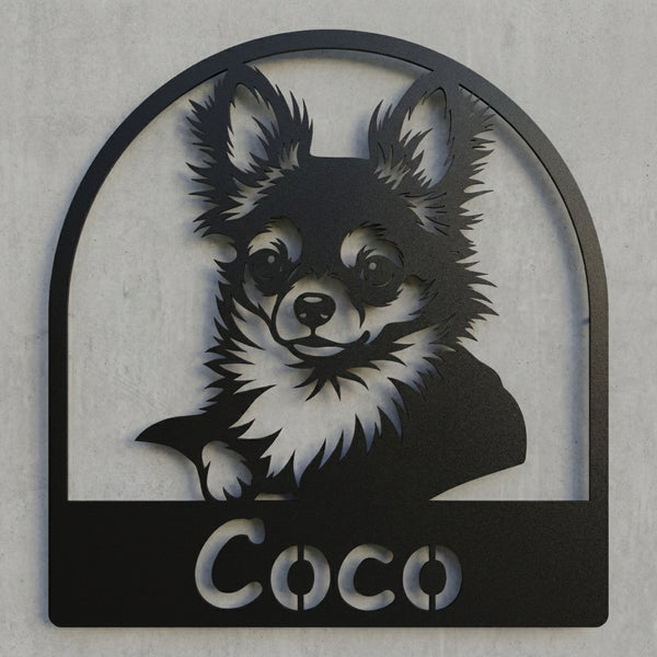 Bogenschild Hundeporträt – Coco