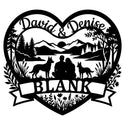 Herz-Wandschild Paar am See mit Malinois – David & Denise, BLANK