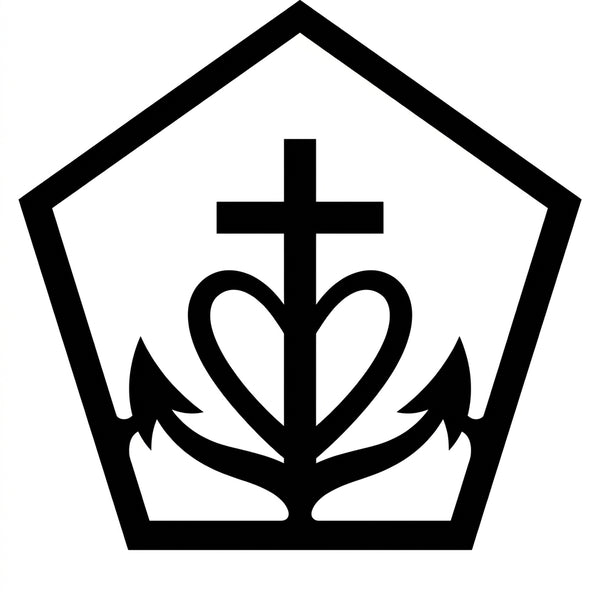 Pentagon-Wandschild mit zentralem Motiv