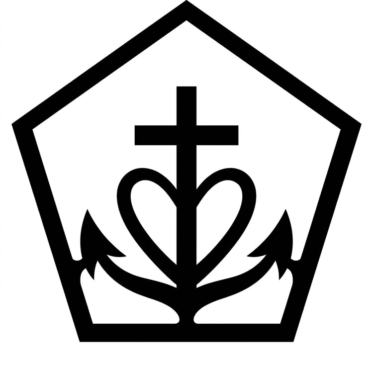 Pentagon-Wandschild mit zentralem Motiv