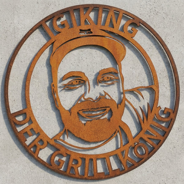 IGIKING – Der Grillkönig Emblem-Wandschild