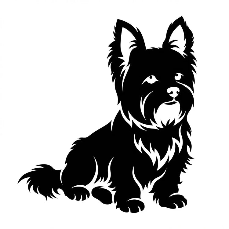 Sitzender Hund Emma – Silhouetten-Wandschild Steelmonks