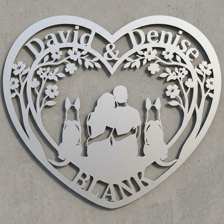 Herzschild Hochzeit Malinois – David & Denise BLANK