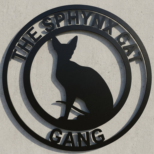 Rundes Doppelring-Wandschild – The Sphynx CAT / Gang