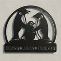 Pinguin-Familien-Wandschild mit Namen