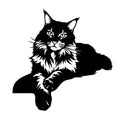Katze Silhouetten-Wandschild Steelmonks
