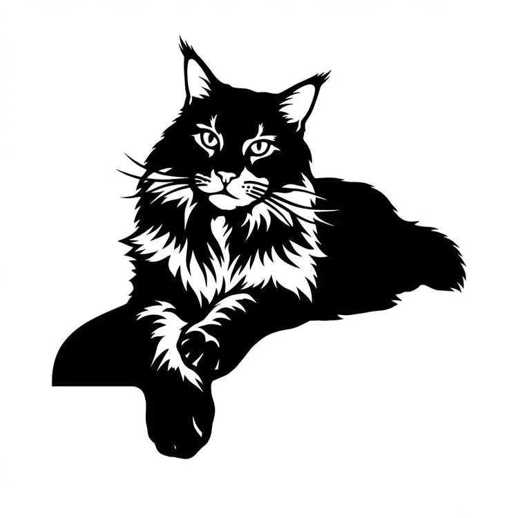 Katze Silhouetten-Wandschild Steelmonks