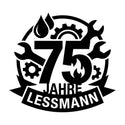 Wandschild Firmenjubiläum 75 (nach Foto)