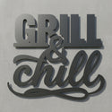 Schriftzug GRILL & chill – Metall-Wandschild