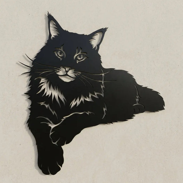 Metall-Wandschild Katze Silhouette Steelmonks