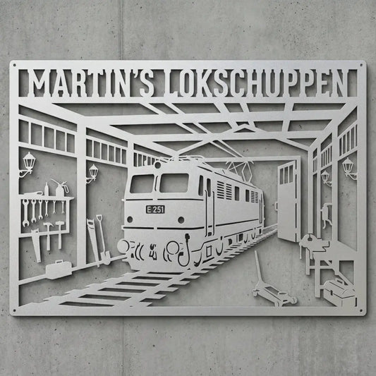 Martin’s Lokschuppen – E‑Lok E 251 Wandschild Steelmonks
