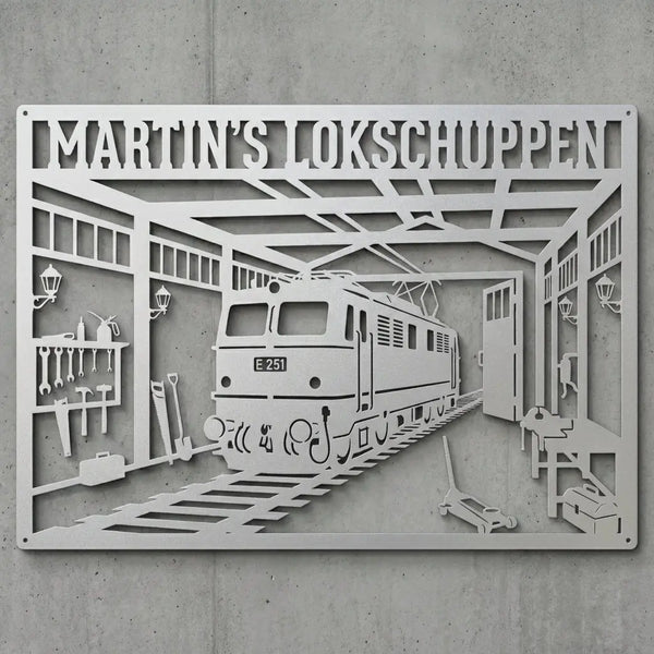 Martin’s Lokschuppen – E‑Lok E 251 Wandschild Steelmonks