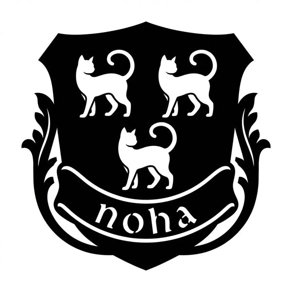 Familienwappen mit drei Katzen – Noha Steelmonks