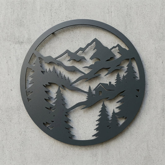 Rundes Bergwald-Wandschild
