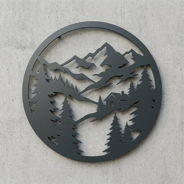 Rundes Bergwald-Wandschild