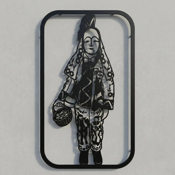 Porträt-Wandschild Mensch mit Figuren Steelmonks