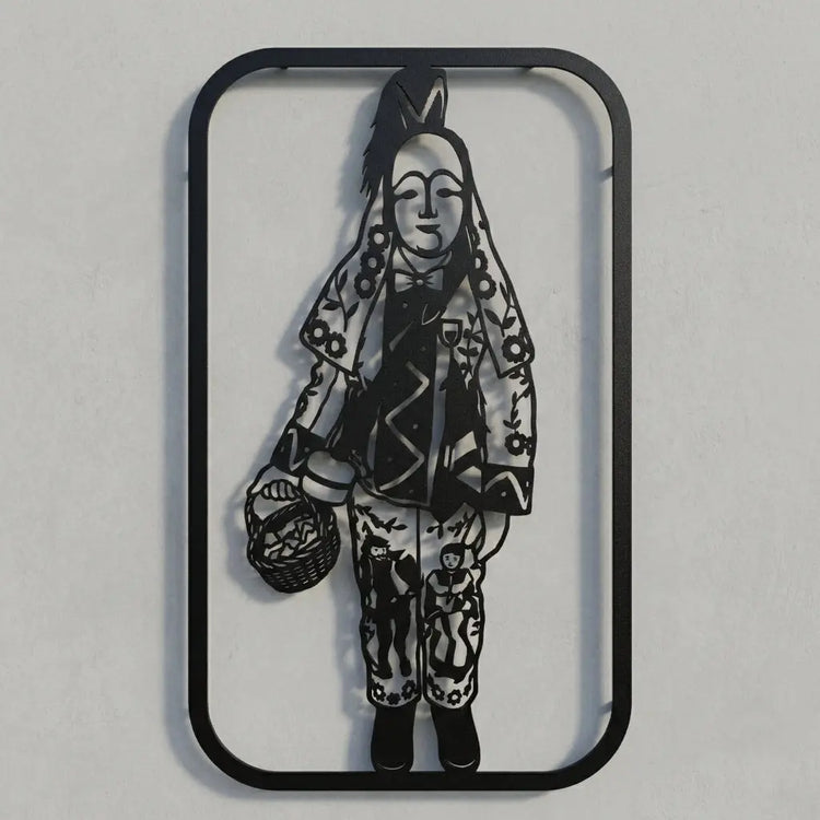 Porträt-Wandschild Mensch mit Figuren