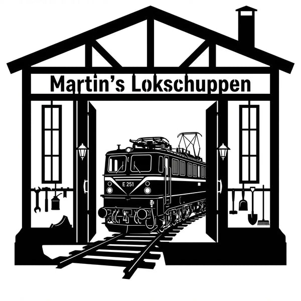 Wandschild Lokschuppen E 251 – Martin's Lokschuppen Steelmonks
