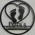 Ovales Wandschild – Petra`s Fußpflegestudio Steelmonks