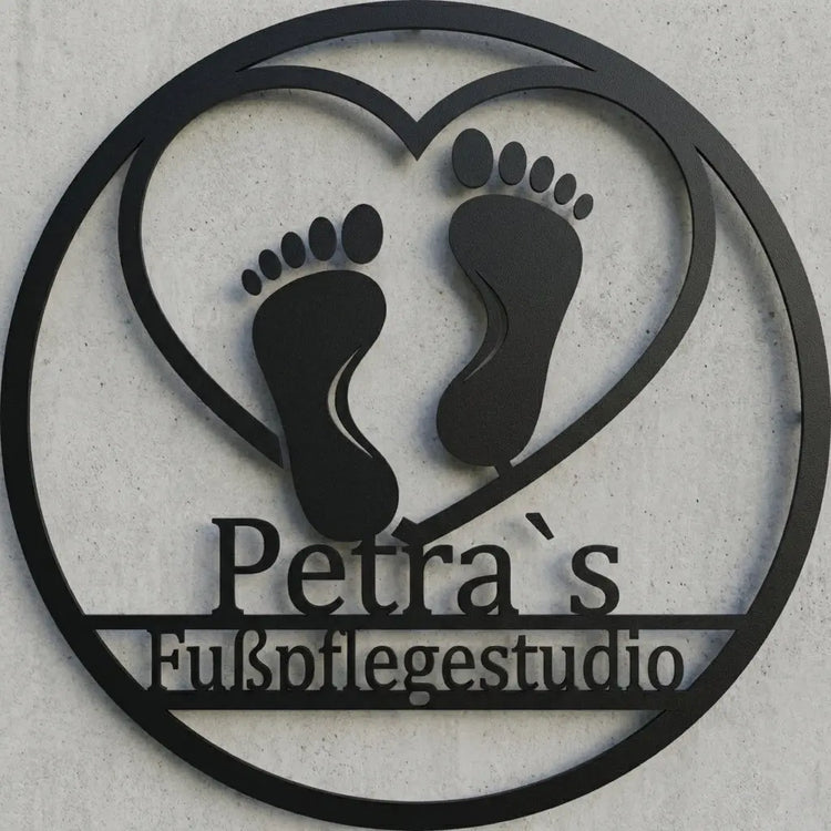 Ovales Wandschild – Petra`s Fußpflegestudio
