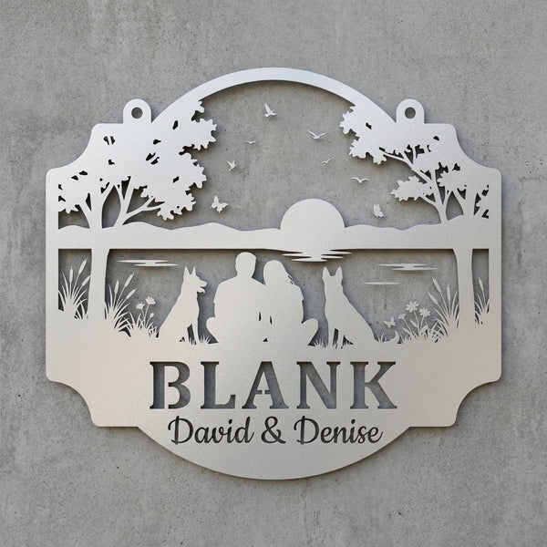 Familie BLANK – Paar am See mit zwei Malinois