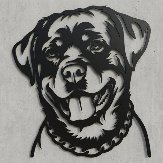 Rottweiler Wandschild Silhouette Steelmonks