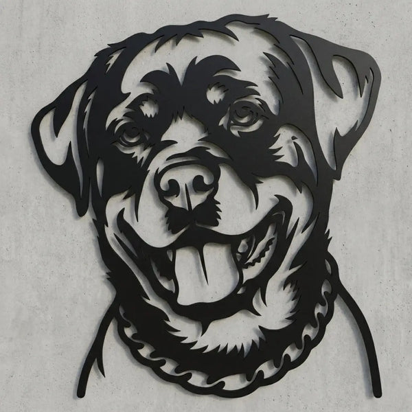Rottweiler Wandschild Silhouette Steelmonks