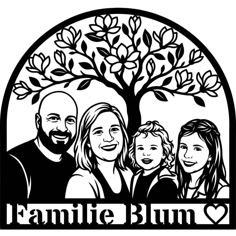Magnolien-Familienschild – Familie Blum Steelmonks